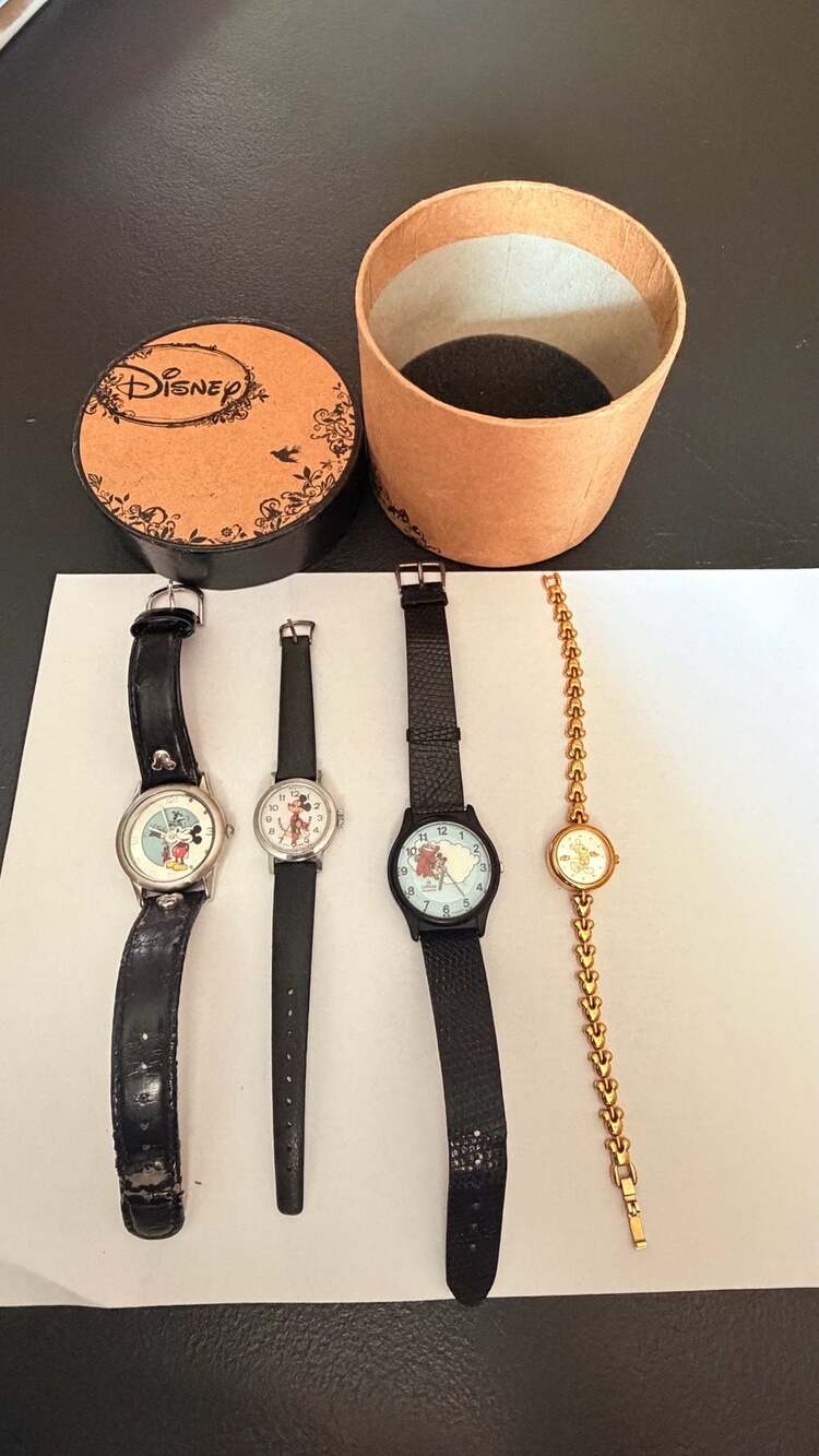 Lot of 4 Vintage Disney Mickey Mouse Watches including Bradley and Lorus